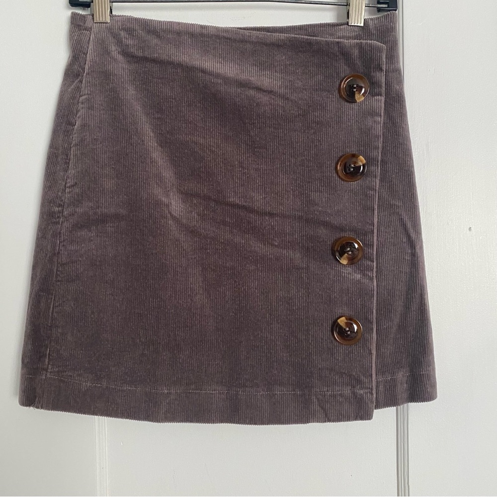 Altar'd State Corduroy Mini Skirt in Gray purple size M